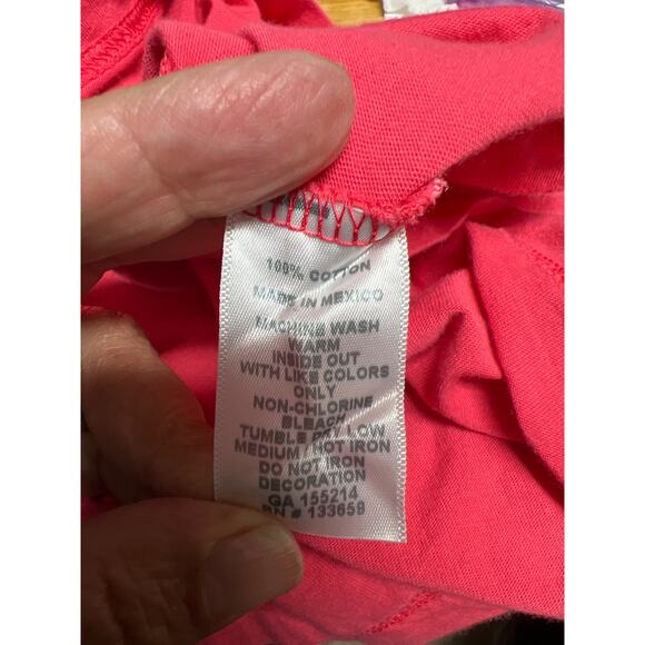 Gamma Phi Beta Sorority Coral Pink Cotton Tank Tropical Print Size Medium - Picture 4 of 4